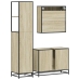 Set de muebles de baño 3 pzas madera contrachapada roble Sonoma