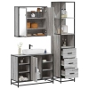 Set de muebles de baño 3 pzas madera contrachapada gris sonoma