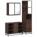 Set de muebles baño 3 pzas madera contrachapada roble marrón