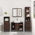 Set de muebles baño 3 pzas madera contrachapada roble marrón