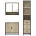 Set de muebles de baño 3 pzas madera contrachapada roble Sonoma