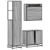 Set de muebles de baño 3 pzas madera contrachapada gris sonoma