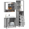 Set de muebles de baño 3 pzas madera contrachapada gris sonoma