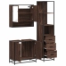 Set de muebles baño 3 pzas madera contrachapada roble marrón