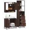 Set de muebles baño 3 pzas madera contrachapada roble marrón