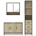 Set de muebles de baño 3 pzas madera contrachapada roble Sonoma