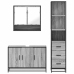 Set de muebles de baño 3 pzas madera contrachapada gris sonoma