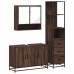 Set de muebles baño 3 pzas madera contrachapada roble marrón