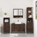 Set de muebles baño 3 pzas madera contrachapada roble marrón