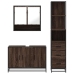 Set de muebles baño 3 pzas madera contrachapada roble marrón