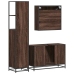 Set de muebles baño 3 pzas madera contrachapada roble marrón