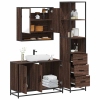 Set de muebles baño 3 pzas madera contrachapada roble marrón