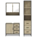 Set de muebles de baño 3 pzas madera contrachapada roble Sonoma