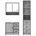 Set de muebles de baño 3 pzas madera contrachapada gris sonoma