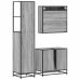 Set de muebles de baño 3 pzas madera contrachapada gris sonoma