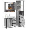 Set de muebles de baño 3 pzas madera contrachapada gris sonoma