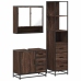 Set de muebles baño 3 pzas madera contrachapada roble marrón