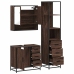 Set de muebles baño 3 pzas madera contrachapada roble marrón