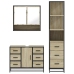 Set de muebles de baño 3 pzas madera contrachapada roble Sonoma