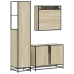 Set de muebles de baño 3 pzas madera contrachapada roble Sonoma