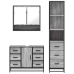 Set de muebles de baño 3 pzas madera contrachapada gris sonoma