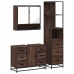 Set de muebles baño 3 pzas madera contrachapada roble marrón