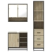 Set de muebles de baño 3 pzas madera contrachapada roble Sonoma