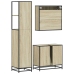 Set de muebles de baño 3 pzas madera contrachapada roble Sonoma