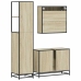 Set de muebles de baño 3 pzas madera contrachapada roble sonoma