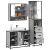 Set de muebles de baño 3 pzas madera contrachapada gris sonoma