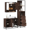 Set de muebles baño 3 pzas madera contrachapada roble marrón