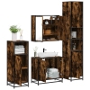 Set de muebles baño 4 pzas madera contrachapada roble ahumado