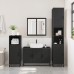 Juego de muebles de baño 4 pzas madera contrachapada negro