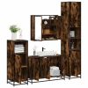 Set de muebles baño 4 pzas madera contrachapada roble ahumado