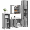 Set de muebles de baño 4 pzas madera contrachapada gris sonoma