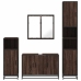 Set de muebles baño 4 pzas madera contrachapada roble marrón