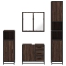 Set de muebles baño 4 pzas madera contrachapada roble marrón