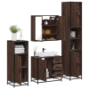 Set de muebles baño 4 pzas madera contrachapada roble marrón