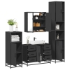 Juego de muebles de baño 4 pzas madera contrachapada negro