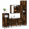 Set de muebles baño 4 pzas madera contrachapada roble ahumado