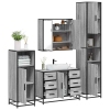 Set de muebles de baño 4 pzas madera contrachapada gris sonoma