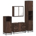 Set de muebles baño 4 pzas madera contrachapada roble marrón