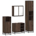 Set de muebles baño 4 pzas madera contrachapada roble marrón