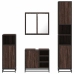 Set de muebles baño 4 pzas madera contrachapada roble marrón