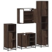 Set de muebles baño 4 pzas madera contrachapada roble marrón