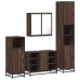 Set de muebles baño 4 pzas madera contrachapada roble marrón