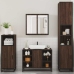 Set de muebles baño 4 pzas madera contrachapada roble marrón