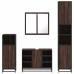 Set de muebles baño 4 pzas madera contrachapada roble marrón