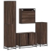 Set de muebles baño 4 pzas madera contrachapada roble marrón