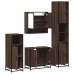 Set de muebles baño 4 pzas madera contrachapada roble marrón